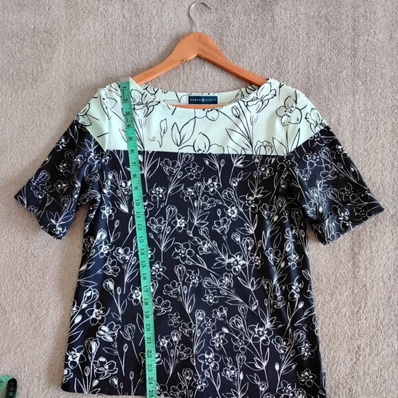 Karen Scott elbow-length sleeve boatneck relaxed fit pullover - Picture 3 of 7